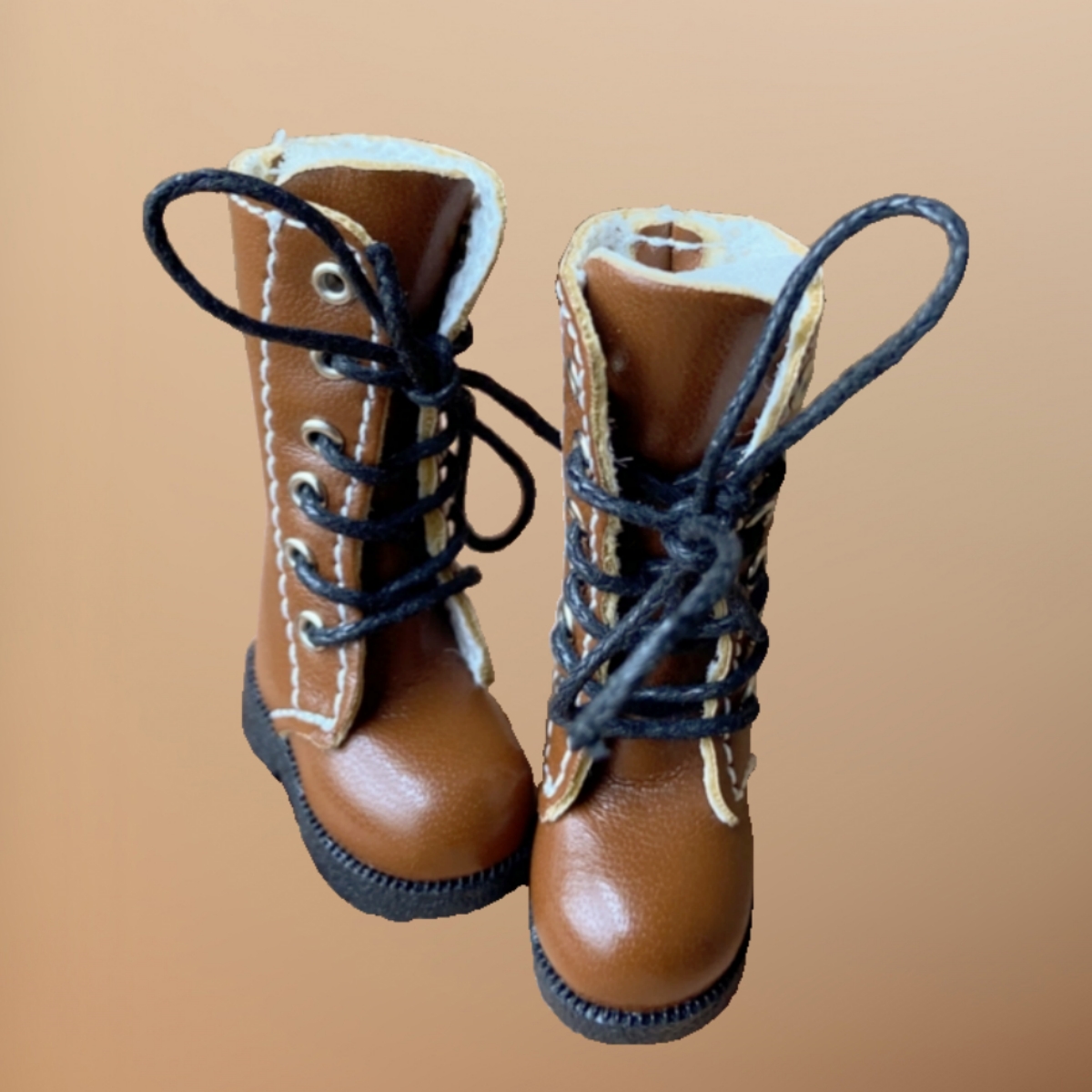Tilda 3,2 cm Puppe Stiefel für Blythe Puppe Spielzeug, 1/8 Mini Leder Puppen Schuhe für Blyth Azon BJD, casual Puppen Schuhe Zubehör