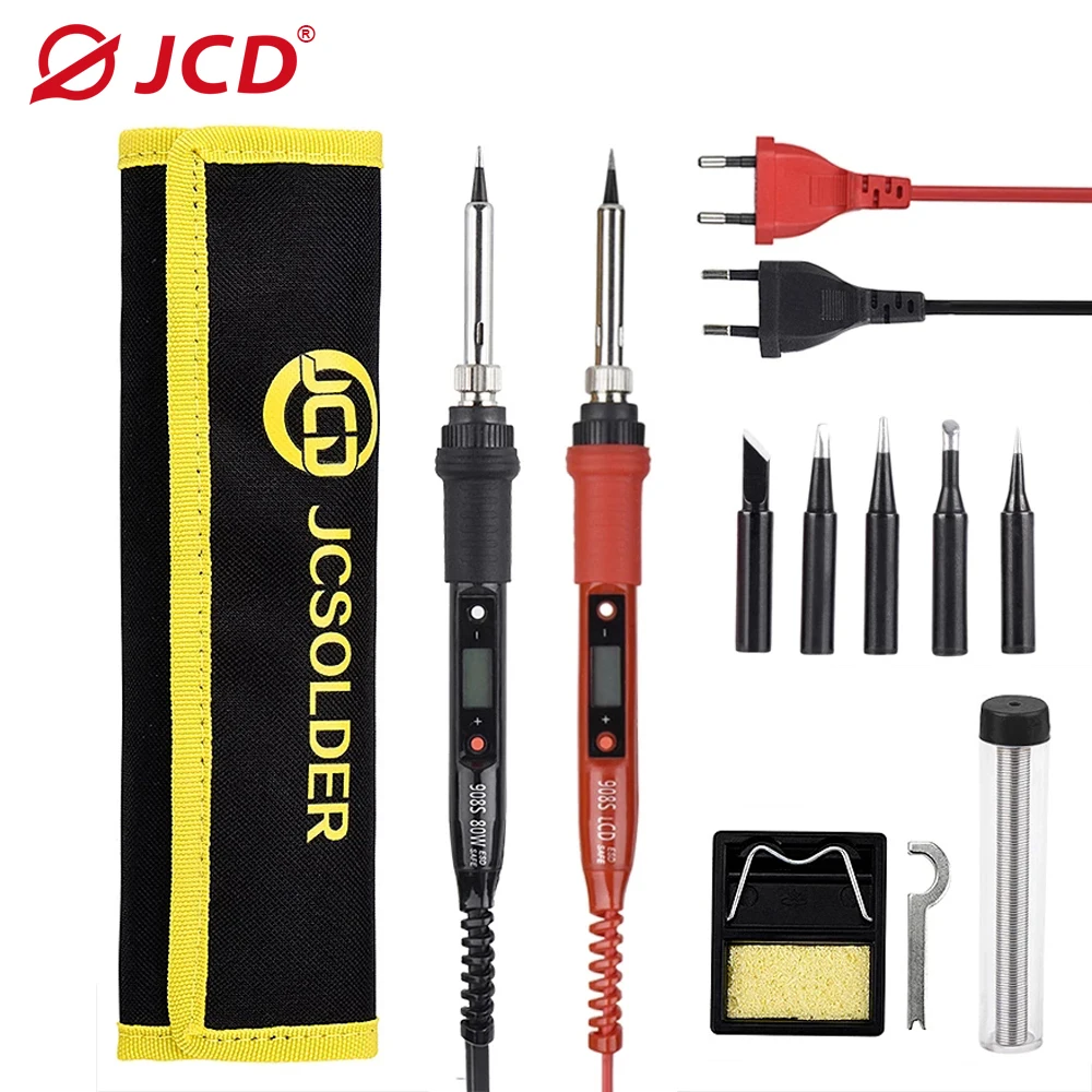 JCD Điện Mỏ Hàn Kit 80W Màn Hình LCD Màn Hình Hiển Thị Kỹ Thuật Số Điều Chỉnh Nhiệt Độ 220V/110V Hàn Sắt Hàn dụng Cụ Sửa Chữa 908S