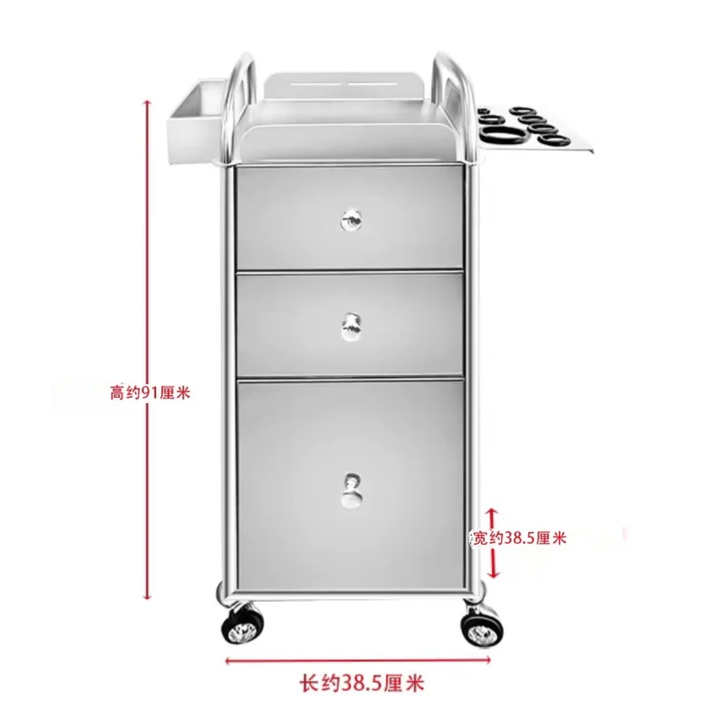 Carrinho de beleza Gabinete de ferramentas de cabeleireiro Rack de armazenamento multifuncional Gabinete de corte Carrinho auxiliar de cabeleireiro