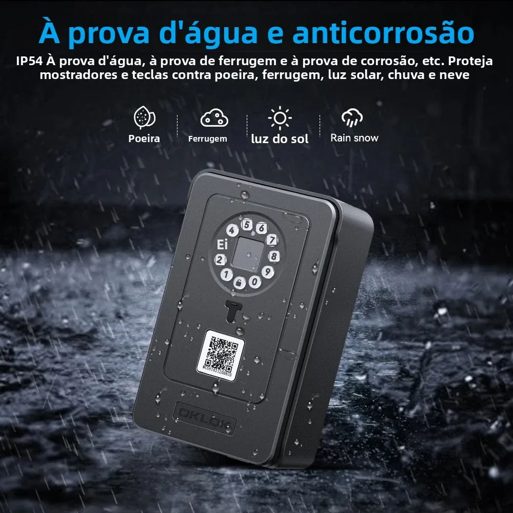 Camluxy caixa de chave inteligente impressão digital armazenamento seguro chave bloqueio 6 código senha digital segurança lockbox código combinação cartão ic desbloquear