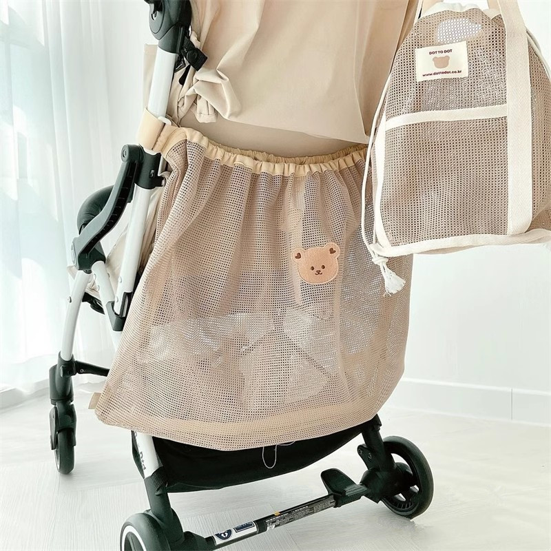 Clearance_Reusable Kinderwagen Hangtas Zomer Mesh Kinderwagen Tas Luier Organisator Babyartikelen Luiers Etui Grote Capaciteit Winkelwagen Ac