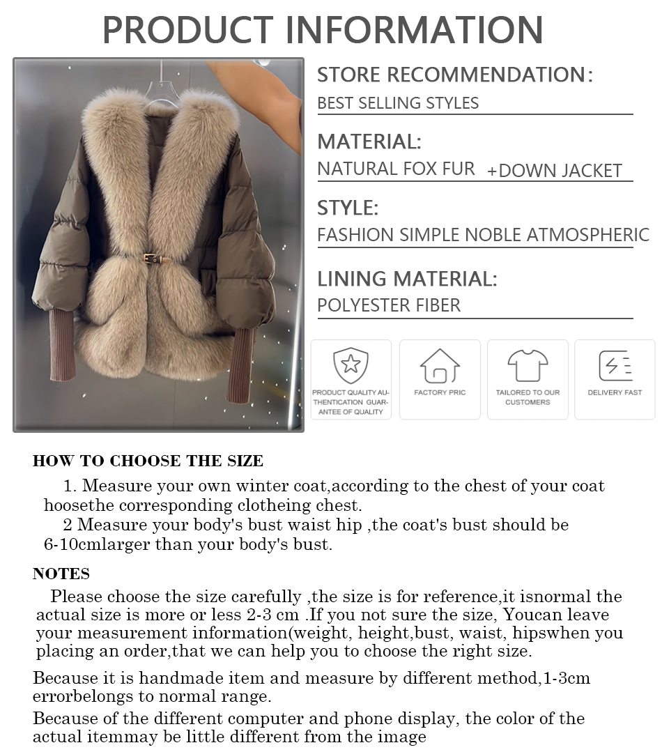 Frauen Winter echte Gänse feder Mantel mit Fuchs Fell kurze natürliche Fuchs Fell Puffer Mantel Luxus Neuankömmling