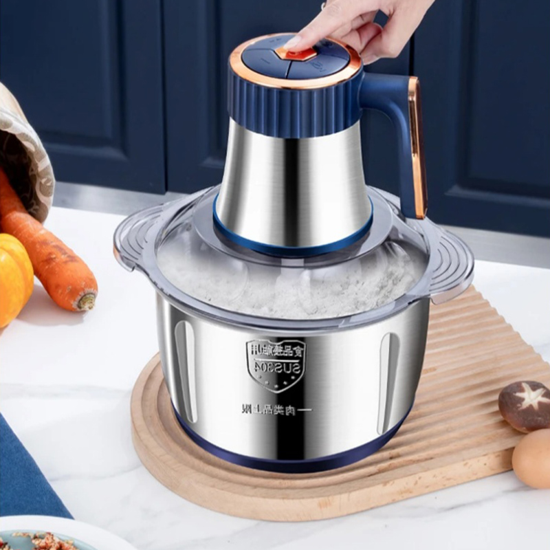 Tritacarne elettrici Frantoio per alimenti da 5 litri Affettatrice per verdure multifunzionale in acciaio inossidabile Processore Chopper Frullatori da cucina