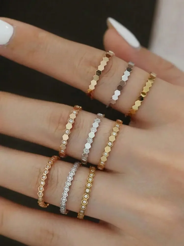 Ringe aus 925er-Sterlingsilber, Zirkon, geometrische Form, für Damen, Geschenk, passend für den täglichen Gebrauch, Party, hochwertige Vintage-Edelschmuck-Accessoires