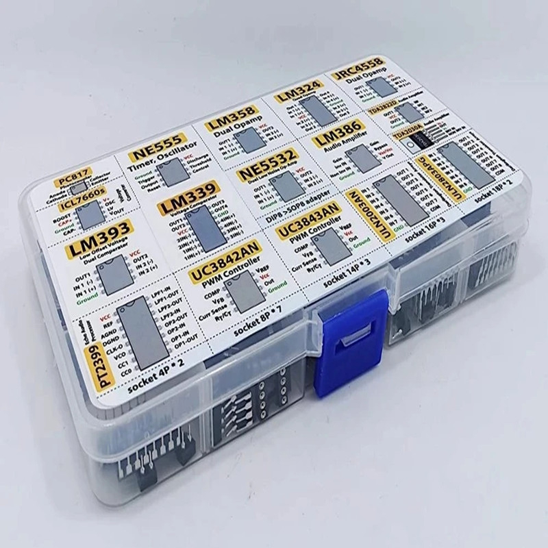 Assortimento di chip IC XL Oscillatore amplificatore operazionale da 150 scatole PC817 NE555 LM358 324
