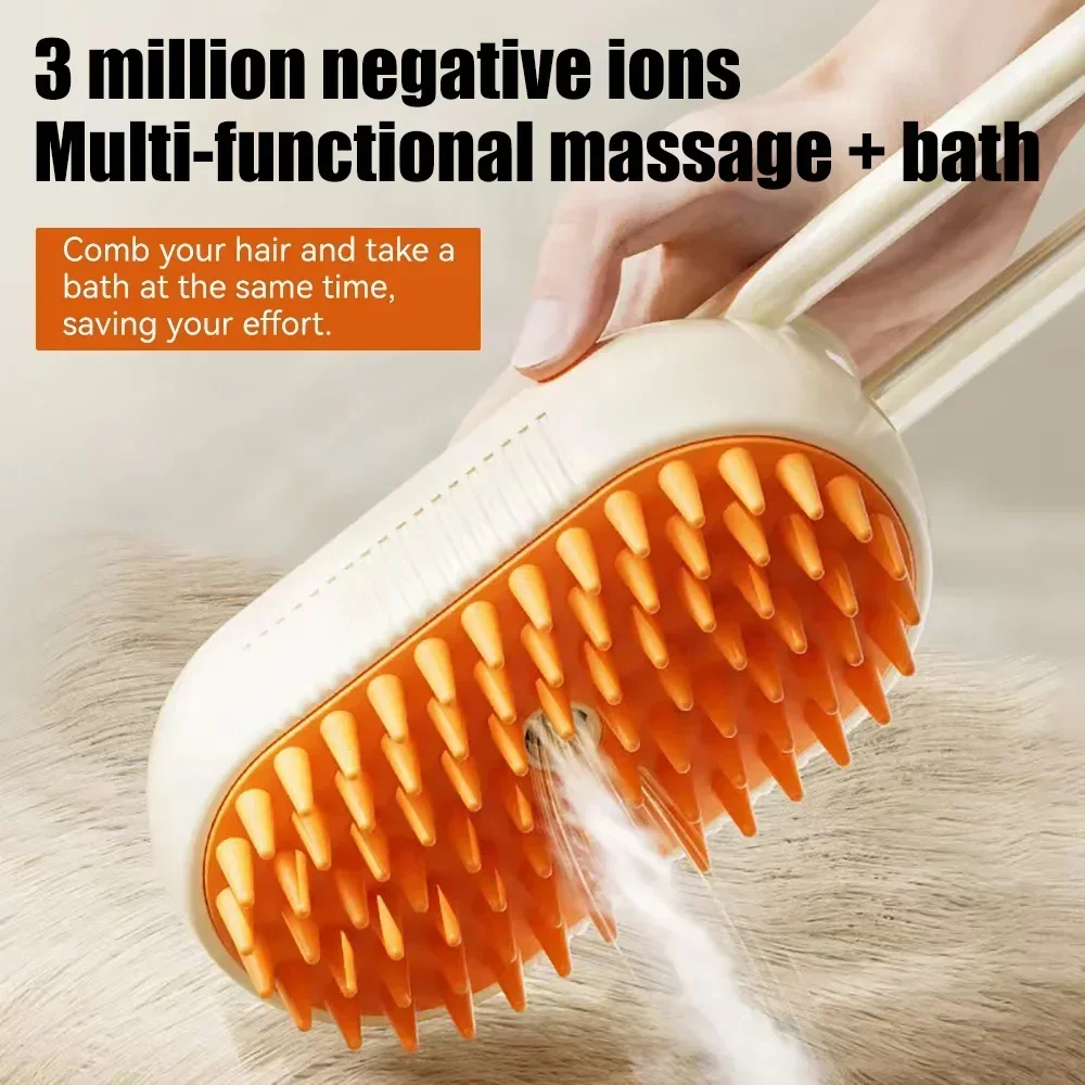 Pente explosivo para animais de estimação, spray elétrico, pente de massagem para cães e gatos, spray de um toque, massagem anti-voador, pente de banho para gatos
