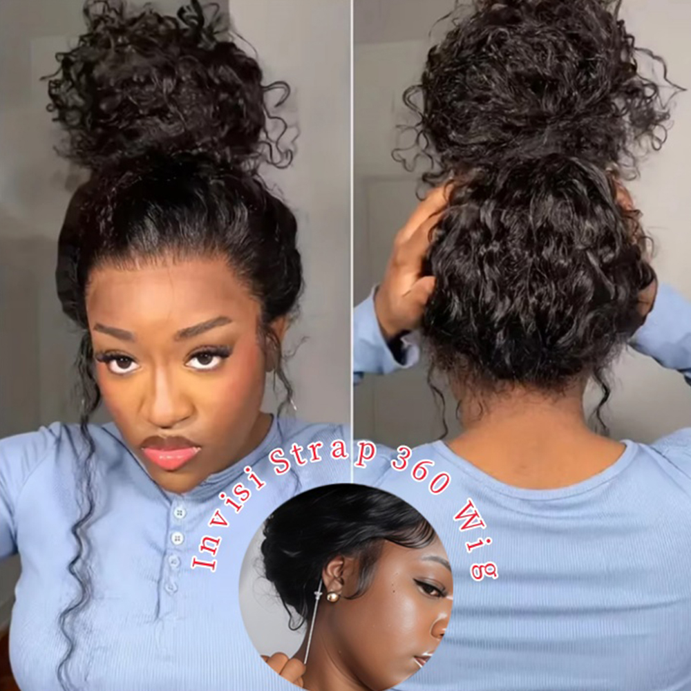 360 Парики фронта шнурка Человеческие волосы Глубокая волна HD Парики фронта шнурка Человеческие волосы Предварительно выщипанные 13X4 Кружевные вьющиеся волосы для женщин Плотность 250