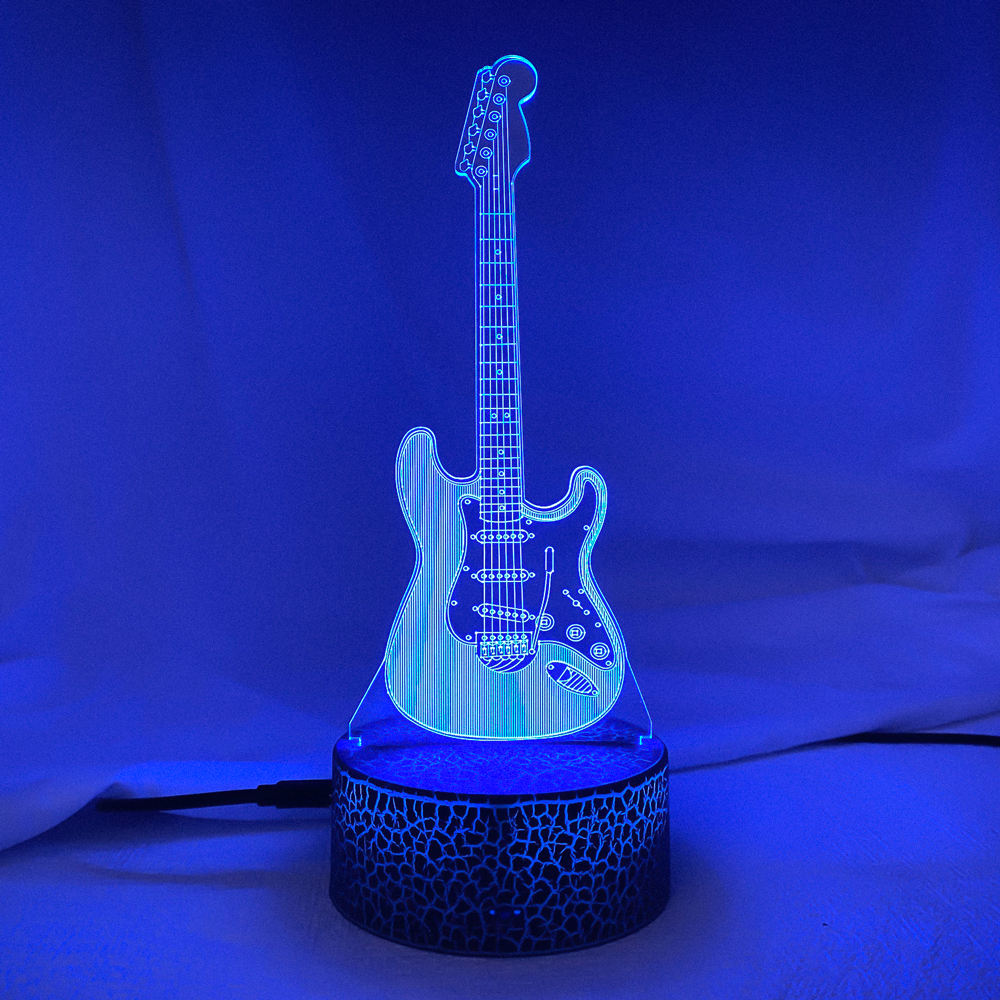 Acrylic Table Lamp Touch Remote Control 3D Bass Guitar Violin Home Room Decor Led Lights Lamp Creative Night Lights Holiday Gift