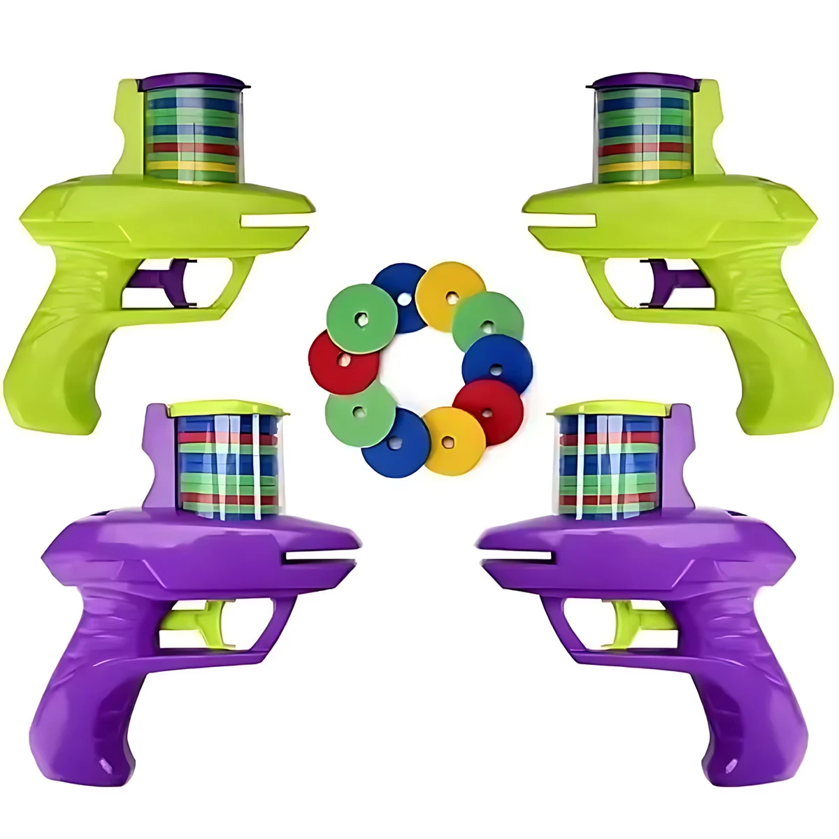 1pc bambini gioco all'aperto disco pistola giocattolo disco volante tiro lanciatore pistola doppio genitore-figlio giocattolo interattivo per bambini per i regali dei ragazzi