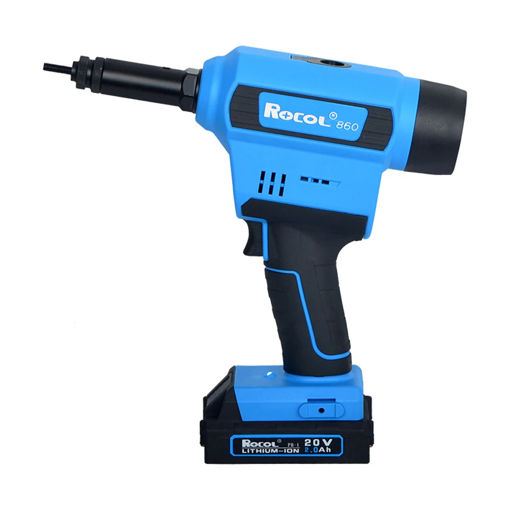 ROCOL Rl860แบตเตอรี่ลิเธียมอัตโนมัติอ่อนนุชดึงปืนเครื่องโลดโผน Riveting Nut ปืน