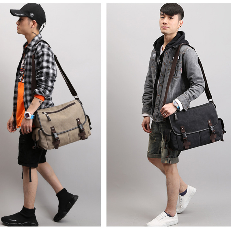Холщовая Сумка через плечо для мужчин, Мужская Слинг-сумка, деловой мессенджер