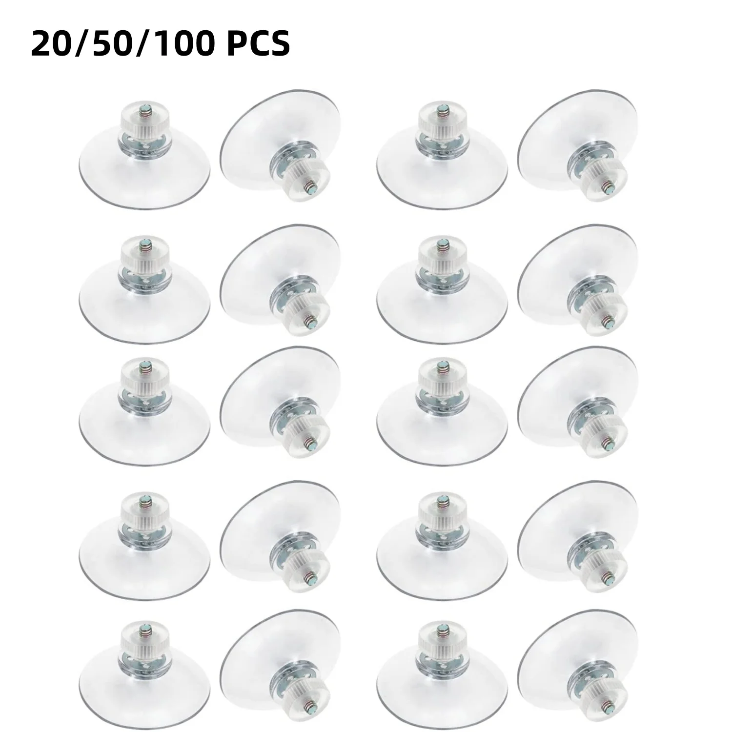 20/50/100 Uds ventosas de plástico con tornillo 25/32/41/53mm almohadillas de succión de PVC transparente soporte de succión adhesivo fuerte con tuerca de tornillo