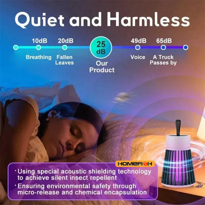 Lampe anti-moustiques à choc électrique, 1 pièce, étanche, deux en un, pour chambre à coucher, usage extérieur, tue les mothes, guêpes, les moucherons plus!
