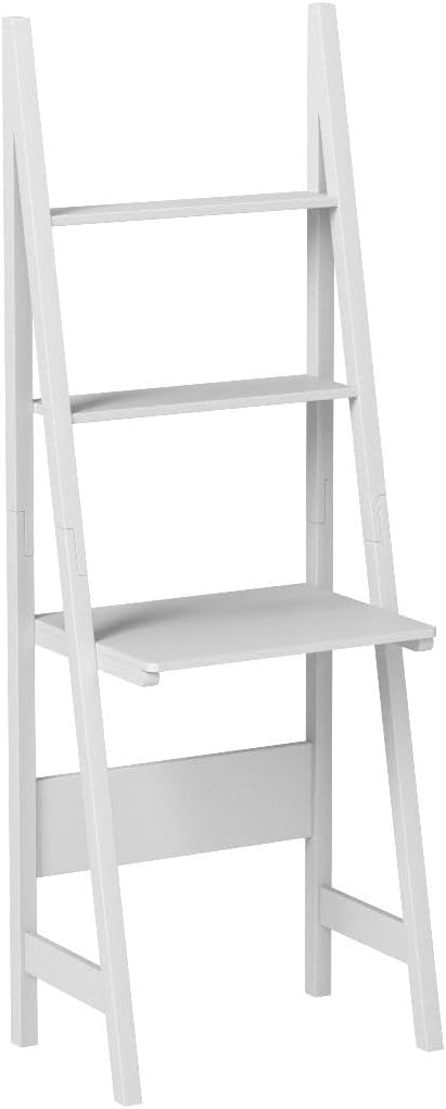 Ladder Shelf Desk, Bookcase, Book Shelf, Leaning Desk with Shelves, Wall Shelf, White FRG60-W