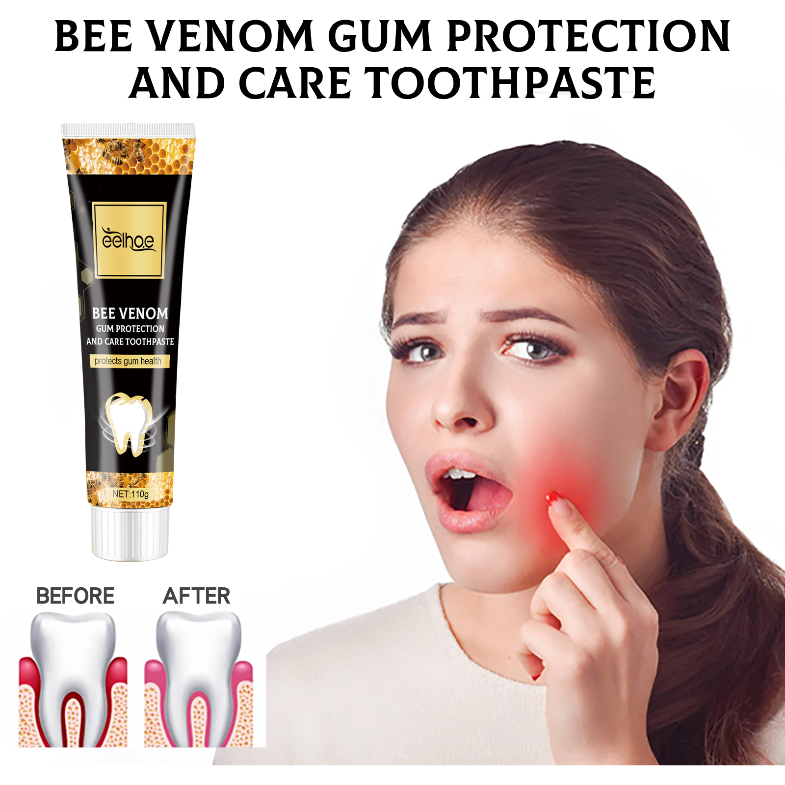 Gum Repair Toothpaste Plaque Caries Removal Protect Gingiva Treat Bad Breath Fade Tooth Stain Deep Clean Brightening Toothpaste
