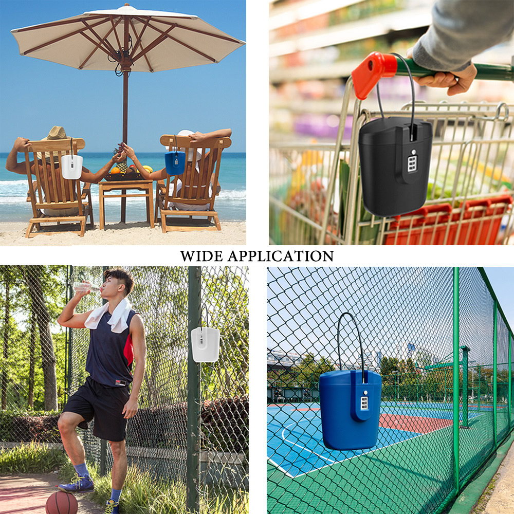 Kreative Tragbare Farbe Sicher Box 3-stellige Kombination Schloss Mit Stahl Draht Outdoor Camp Sport Strand Eimer Sicherheit Lagerung box