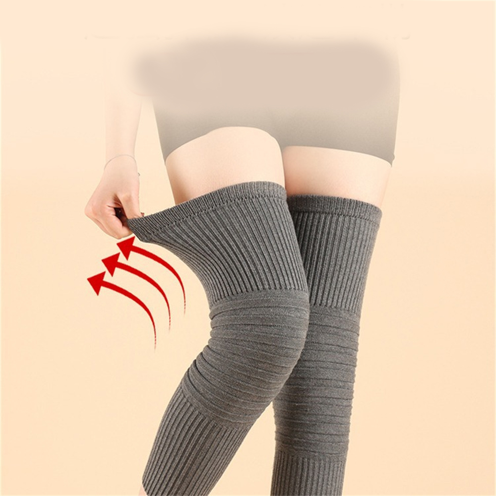 Autumn Winter Cashmere Knitted Warm Knee Pads Cold-proof Leggings Unisex Thick Riding Windproof Leg Warmer Knee Protector Sleeve