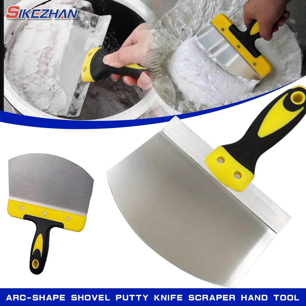 Arc-Shape Shovel Putty Knife Scraper Hand Tool For Drywall Finishing Plaster Trowel Scraper Putty Tool Plastic Curved Shovel