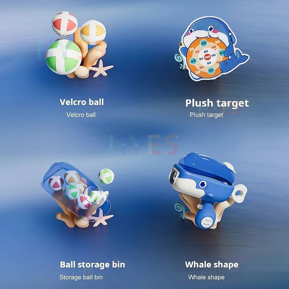 ปลาวาฬ Sticky Ball โยนชุดของเล่นเด็กยิงปืน Dart Board เป้าหมาย Bullet กลางแจ้งในร่มของขวัญเกมสําหรับเด็กผู้หญิง