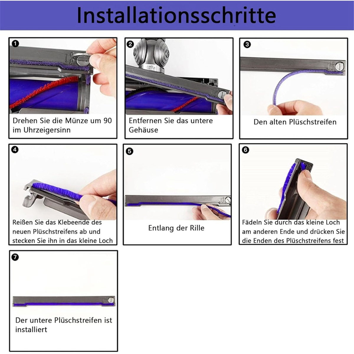 Accessoires en Peluche Douce pour Aspirateur Dyson, Rouleau Souple, Pièces de Rechange, V6 V7 V8 V10 V11 V15