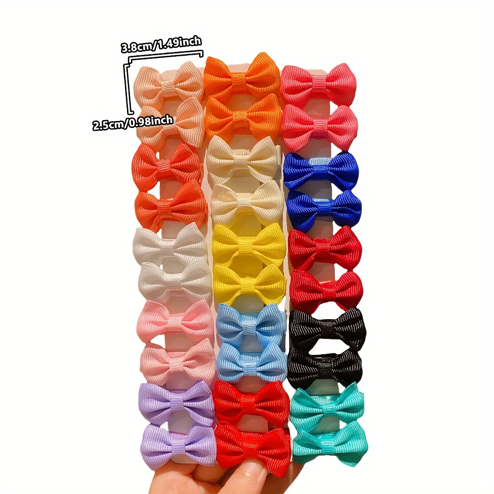 30/90 unidades de grampos de cabelo fofos de tecido cor dopamina para meninas acessórios de cabelo com laço fofo