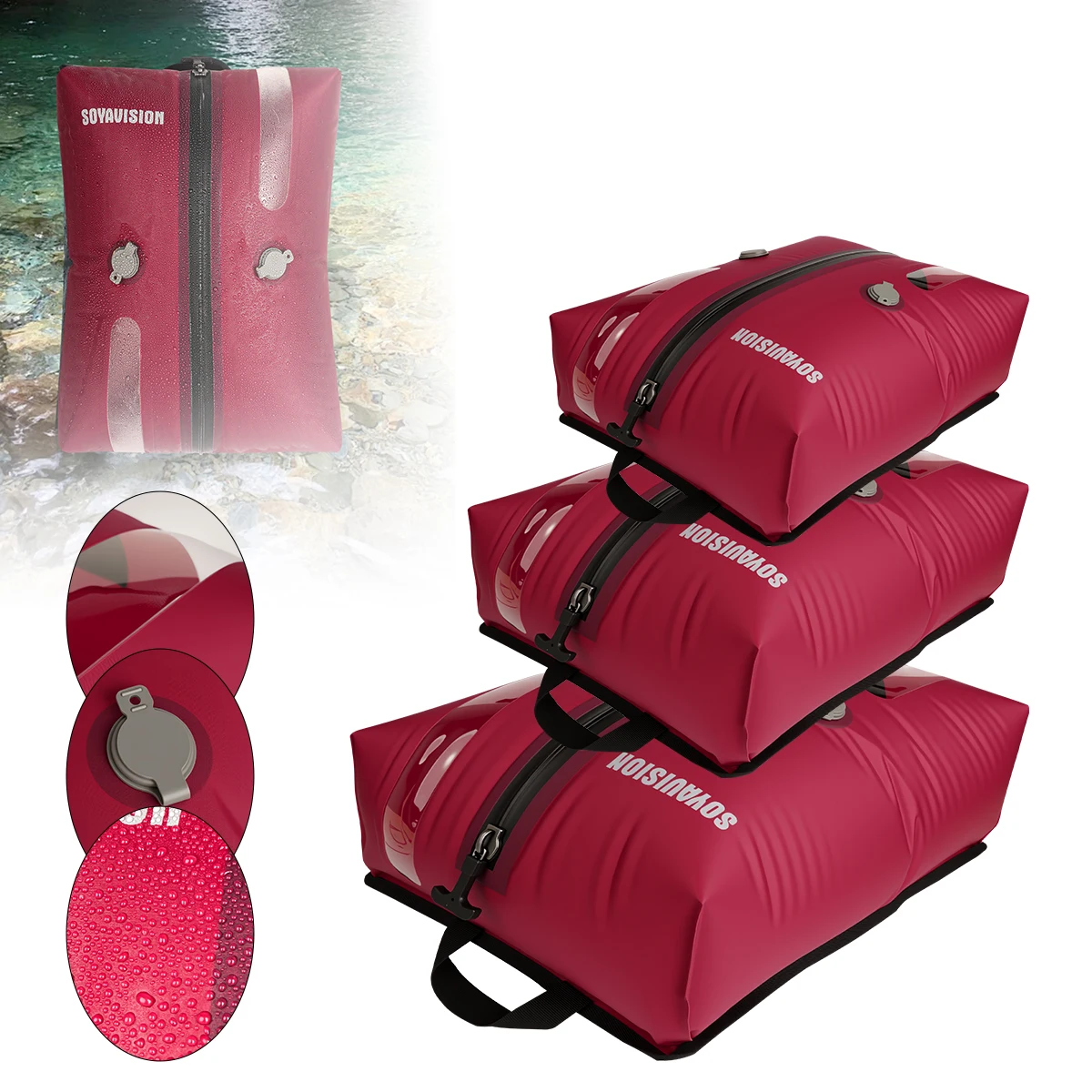 Bolsa de vacío de viaje, bolsa de almacenamiento reutilizable, bolsa de compresión plegable para viajes al aire libre, para maletas, mochila, equipaje