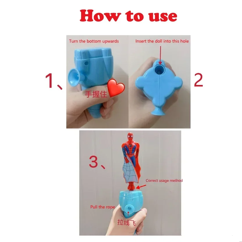 Anime Spiderman Bamboo Dragonfly Flying Toy Iron Man Captain Rotating String Flying Toys Zabawka na zewnątrz dla chłopców Prezent dla dzieci