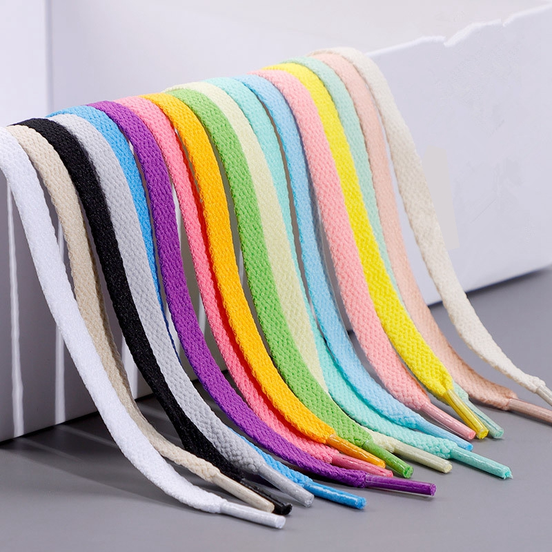 Cadarços planos para tênis 36 cores cadarços de sapato de tecido branco preto cadarços de bota para sapatos clássicos cadarços macios 1 par