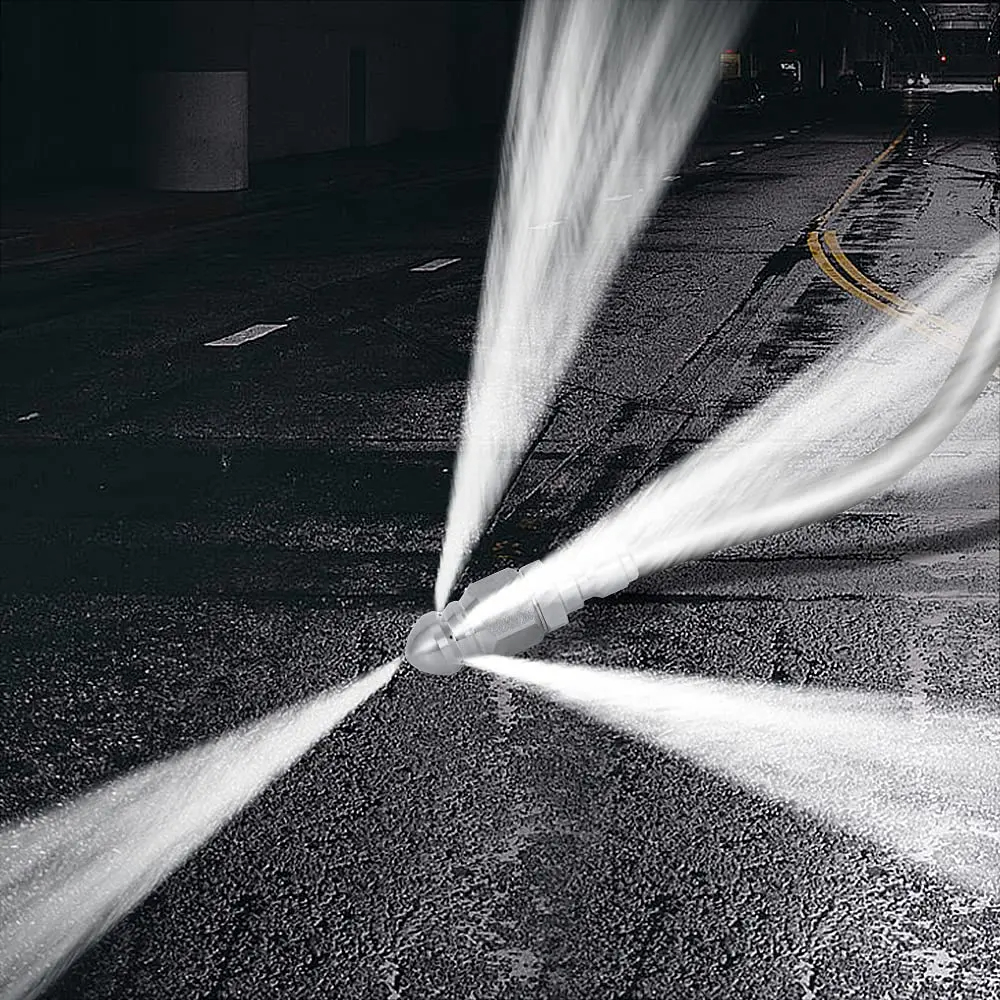 Boquilla rociadora de alta presión con chorro de agua SenNan, alcantarillado limpio, lavadora a presión de acero inoxidable de 1/4 ", herramienta de boquilla de manguera de drenaje de enchufe rápido