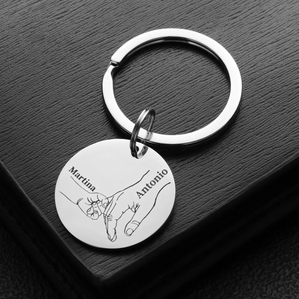 Personalisierter Schlüsselanhänger, Liebesgeschenke, individueller Name, Vatertag, Muttertag, Papa, Mutter, Schlüsselanhänger, Ringe für Papa, Autoschlüsselanhänger