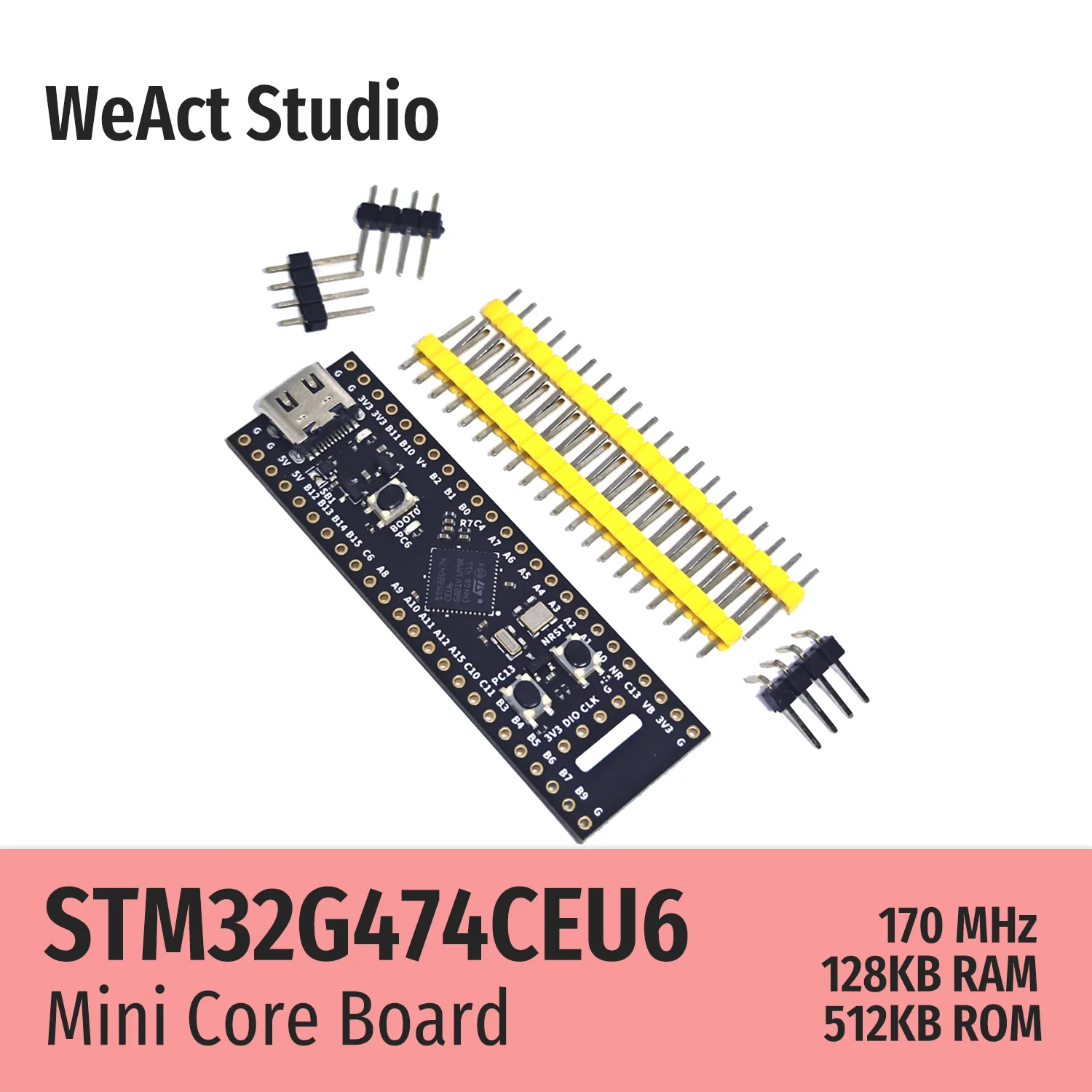 WeAct tipo largo STM32G474CEU6 STM32G474 STM32G4 STM32 placa central tablero de demostración