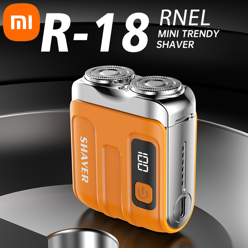 Электрическая умная бритва Xiaomi R-18, домашняя мини-бритва с цифровым дисплеем и двойным лезвием, дорожная бритва, перезаряжаемая мощная бритва, мужские подарки
