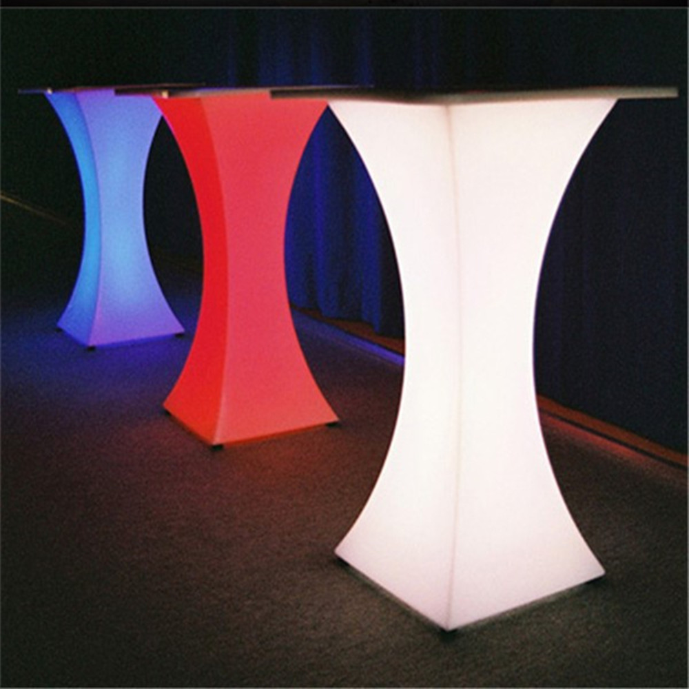 Mesa de cóctel iluminada con Led de 110cm de altura, mesas de Bar iluminadas, mesa de centro de plástico, muebles comerciales, suministros
