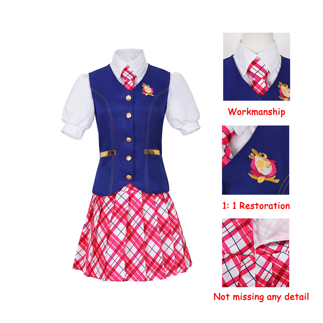 Disfraz de Barbiee de la película, vestido de princesa de Halloween, traje de la década de Wen COS, uniforme escolar para mujer, faldas superiores, fiesta de Carnaval
