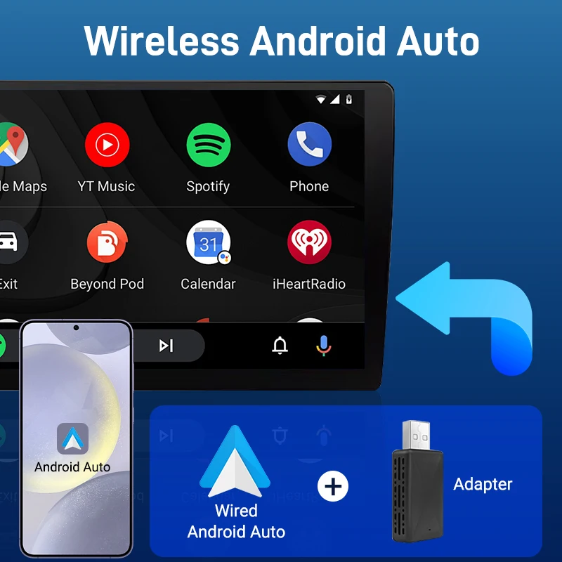 Androidカーラジオ,BT,Spotify,トヨタ,マツダ,日産,カムリ,スズキ,スバル,シトロエン,アウディ,メルセデス,起亜,フォード,オペル用のワイヤレスCarplayアダプター