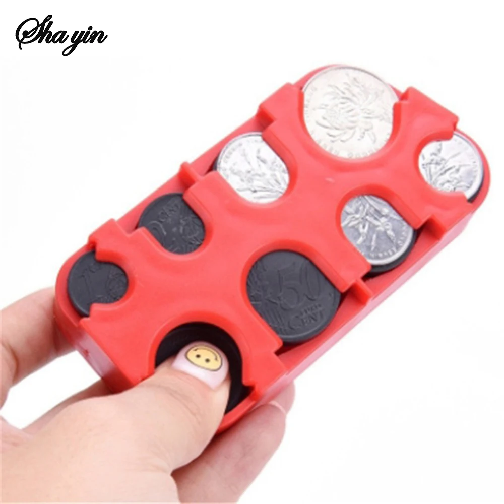 Creative Coin Box, Euro 8 Coin Boxes, Coin Dispenser, Change Storage Box, Coin Savings Box, Coin Organizer
