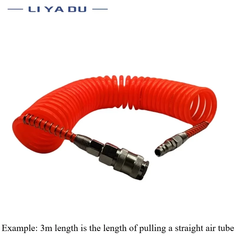 Compressor Air Tools 3M 6M 9M 12M High Pressure PU Tubing Gas Spring Pneumatic Spiral Tubing EU Quick Coupling Pipe EU/JP Type