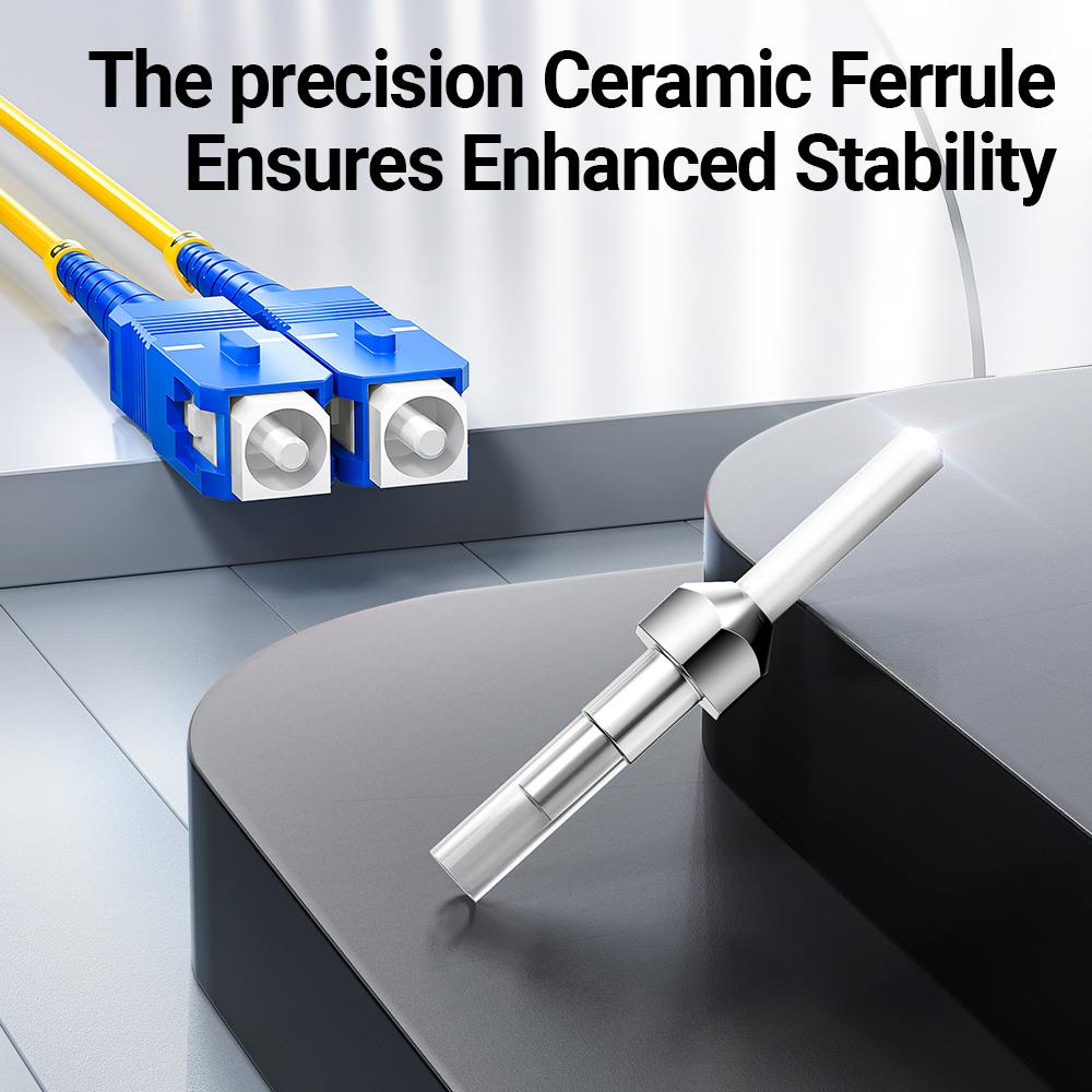 AMPCOM SC auf SC UPC Glasfaser-Patchkabel Singlemode Simplex SMF 9/125 μm Single Mode Bend Insensitive 2,0 mm Glasfaserkabel
