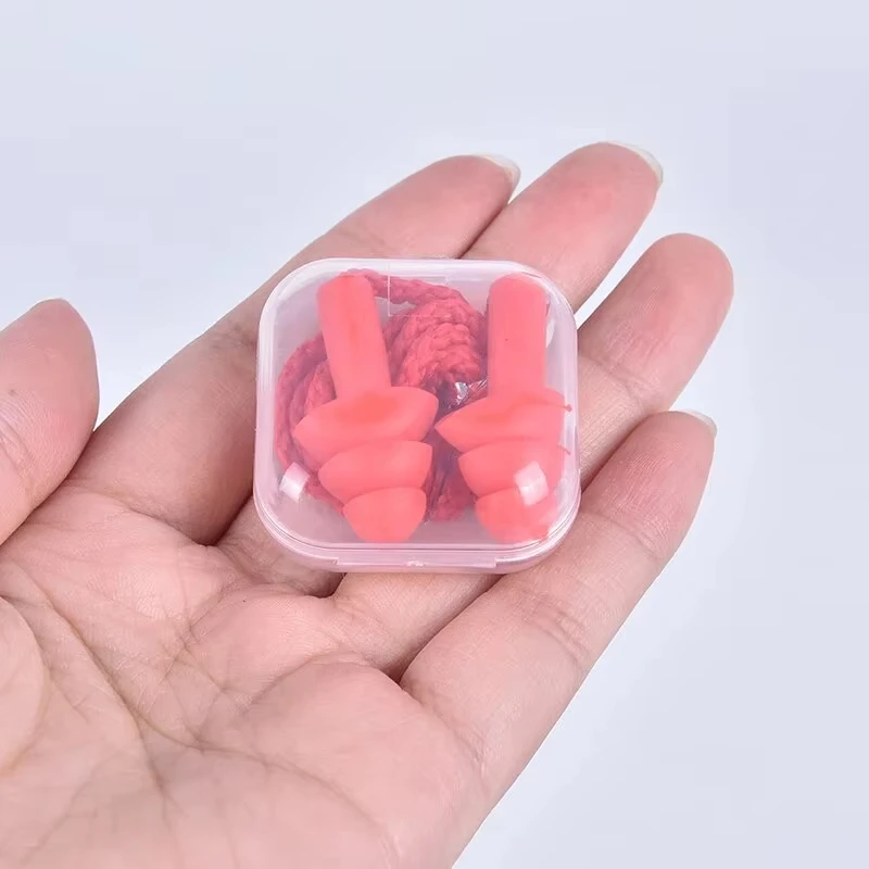 Tappi per le orecchie in silicone da 1 pezzo Tappi per le orecchie per il sonno Riduzione del rumore Tappi per le orecchie da nuoto con corda per immersioni subacquee Tappi per le orecchie