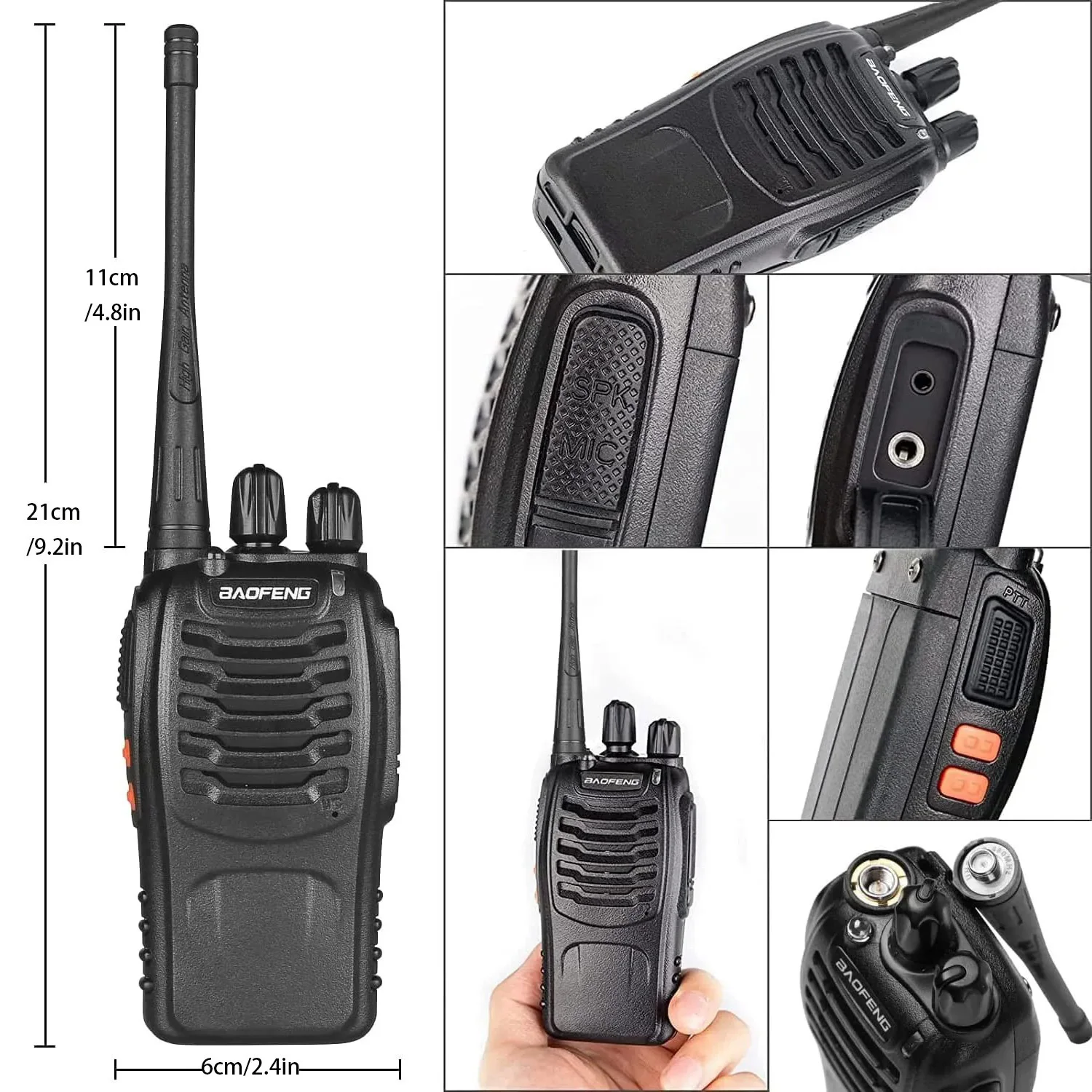 Baofeng BF-888S UHF 400-470 MHz Ham portatile 1500 mAh Radio bidirezionale a banda singola CTCSS / CDCSS Walkie Talkie