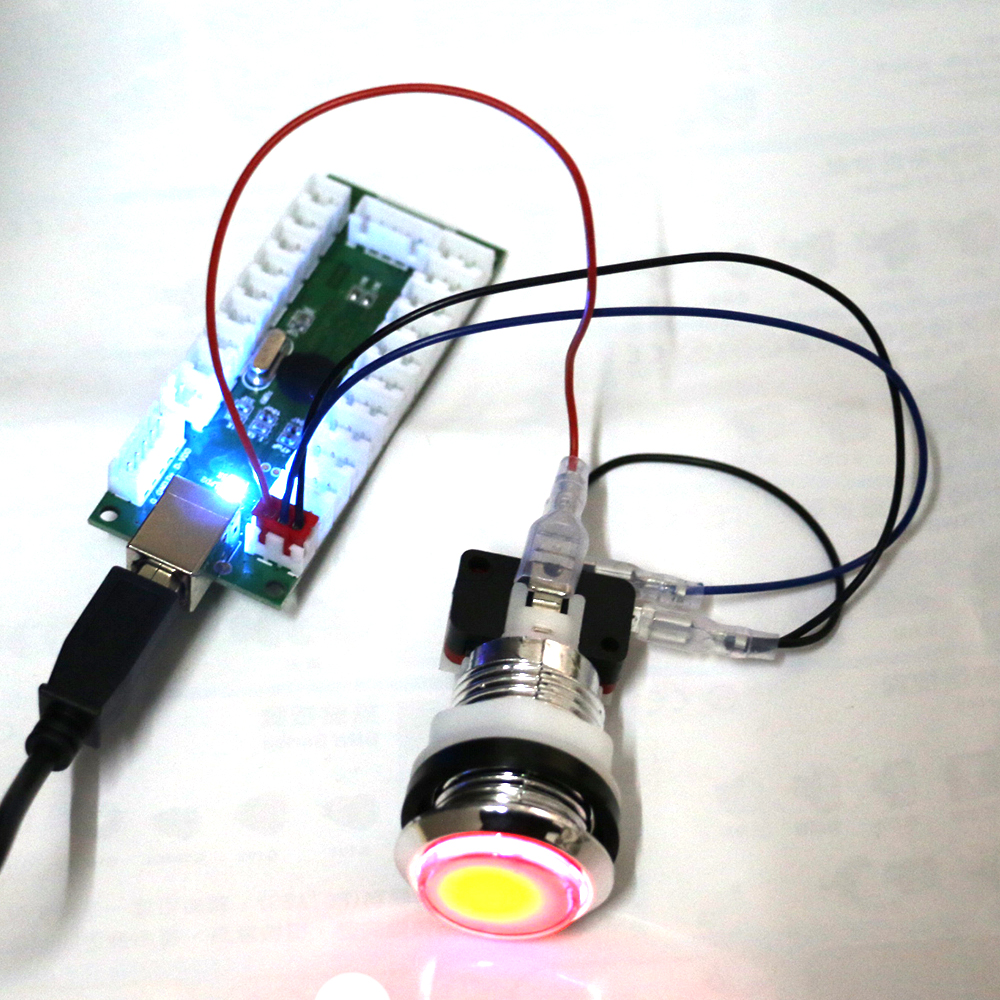 10 buah lampu Led Arcade tombol tekan 3 Pin kabel 2.8 /4.8 /6.3 kabel Terminal panjang 20CM kawat Harness untuk USB Joystick papan