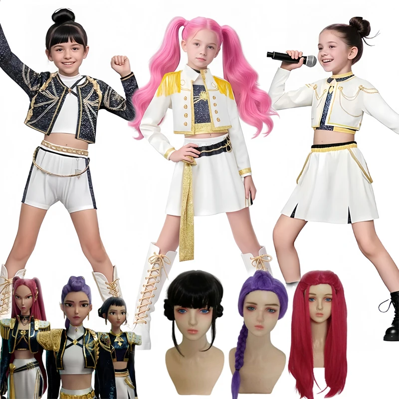 ชุดคอสเพลย์ K-Pop Demon Hunters โซอี้ รูมิ มิรา ชุดแฟนซีคอสเพลย์ไอดอลเสมือนจริง คอสเพลย์ภาพยนตร์ สำหรับสาวๆ ฮาโลวีน คาร์นิวัล