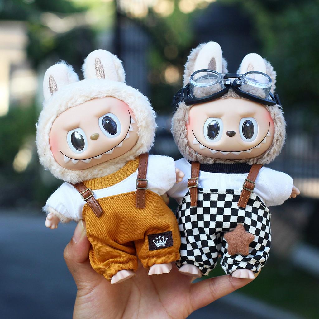 17cm mini roupas de boneca de pelúcia acessórios para coreia kpop exo labubu ídolo macacão calças conjunto macaron boneca roupas presente