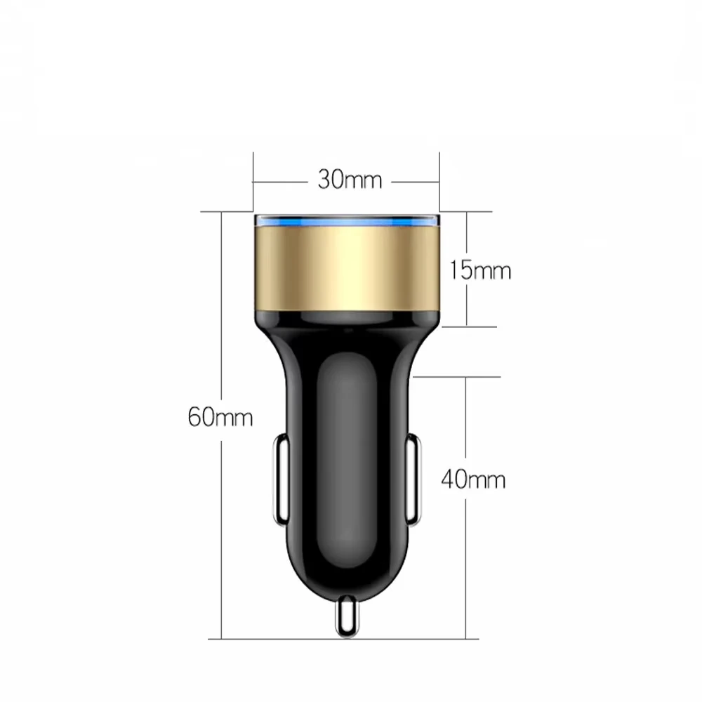 Samochodowa ładowarka samochodowa 3A 15W z podwójnym portem USB Zapalniczka samochodowa Woltomierz LED do wszystkich typów ładowarek do telefonów komórkowych Smart Dual USB