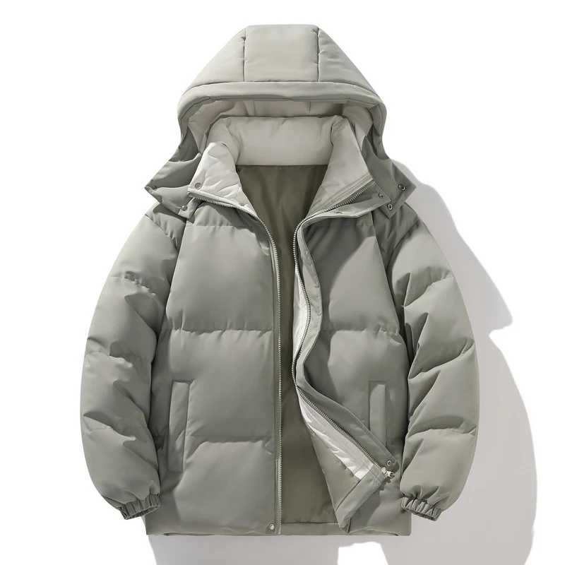Winter Herren Warme Daunen Gepolsterte Jacken Mode Mann Baumwolle Windjacke Mit Kapuze Parkas Männer Lose Thermische Dicke Zipper Mäntel Kleidung