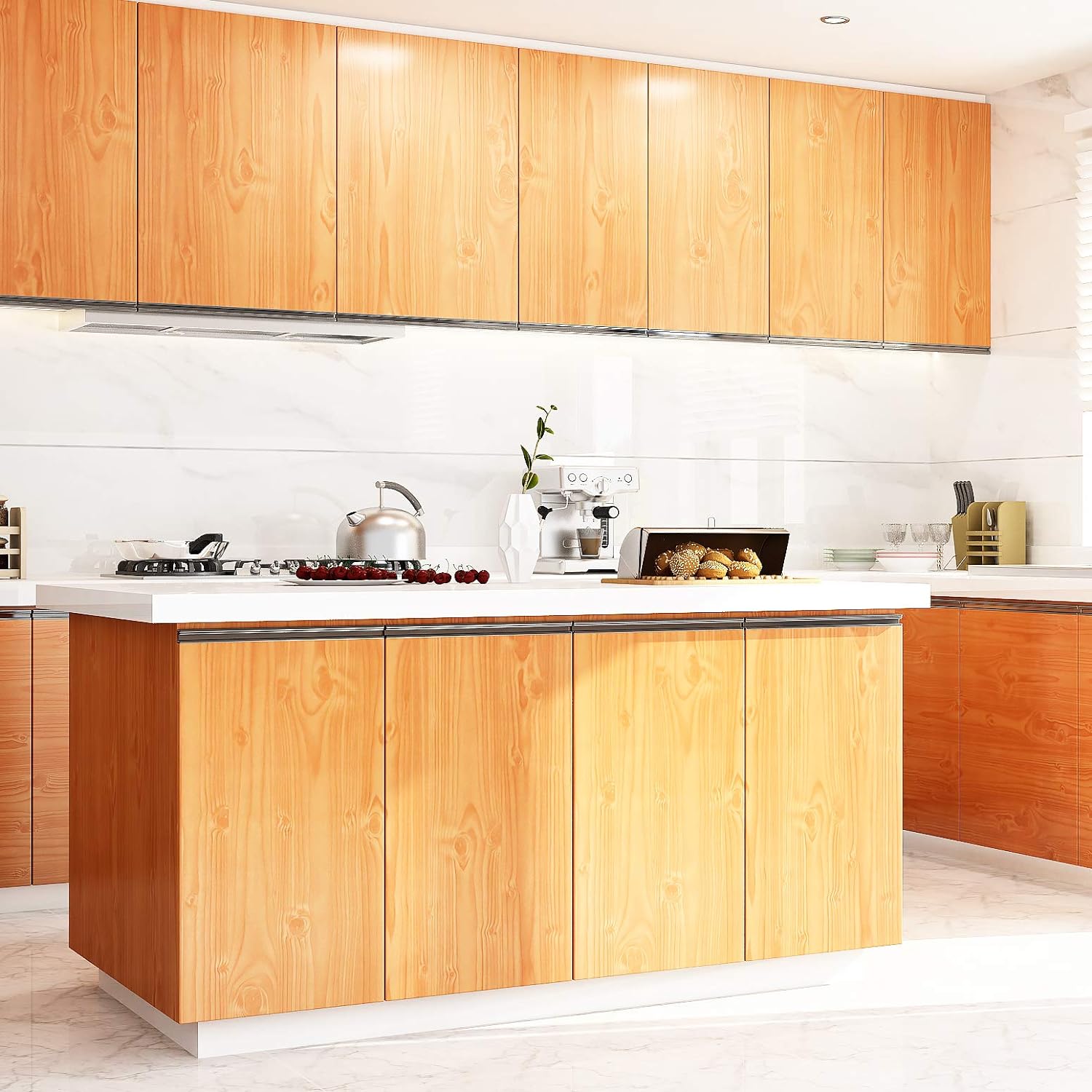 Papel de parede de pvc com grão de madeira, 55cm de largura, para porta, guarda-roupa, mesa, móveis, à prova d'água, adesivos autoadesivos, decoração de casa, filme