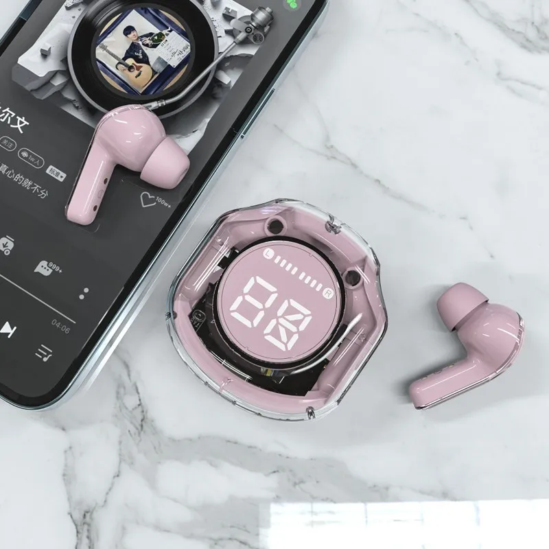 T8 PRO Tws słuchawki douszne Bluetooth przezroczyste z cyfrowym wyświetlaczem LED bezprzewodowe słuchawki douszne do słuchawek Xiaomi Huawei iPhone