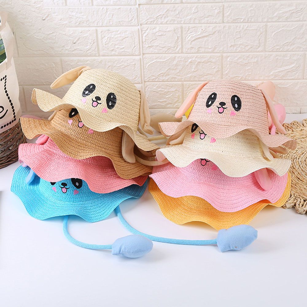 Летняя пляжная шляпа с широкими полями и движущимися ушками, Рыбацкая шляпа, соломенные шляпы, Солнцезащитная шляпа
