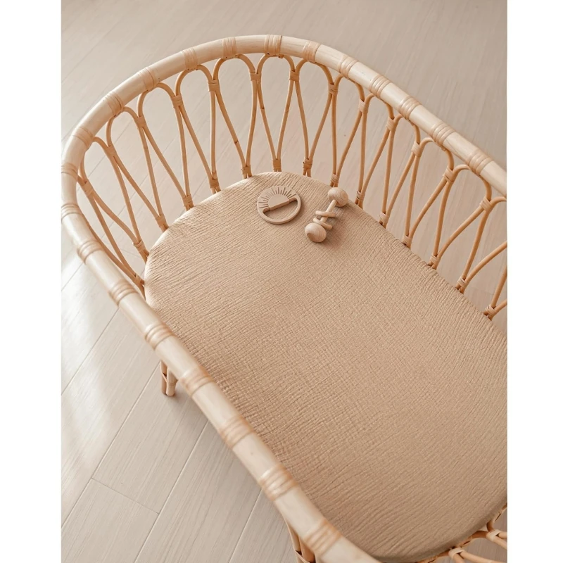 Sábana bajera ajustable para bebé, ropa cama cómoda para cochecito, lavable a máquina, colchón Moisés ovalado y 1 ud./2