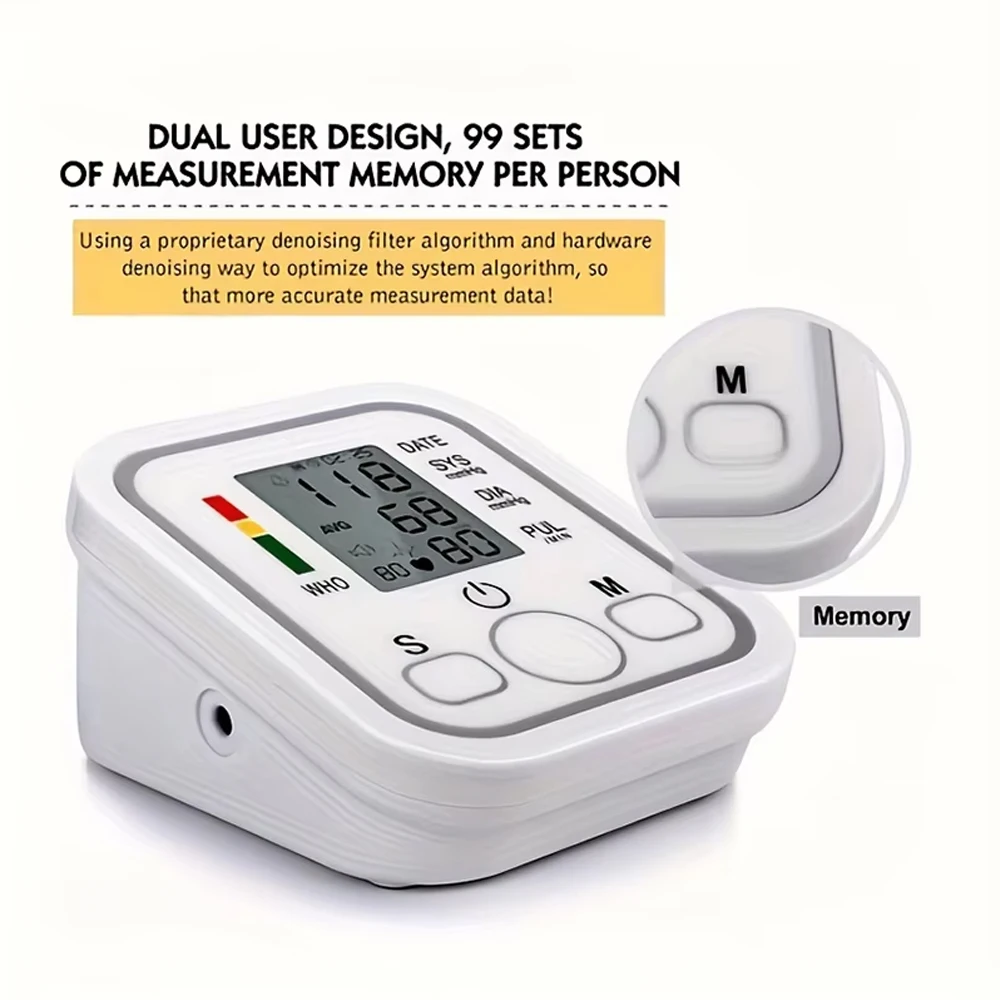 เครื่องวัดความดันโลหิตแบบพกพา Digital Tensiometer Heart Rate Monit อุปกรณ์อัตโนมัติ Professional Medical Sphygmomanometer